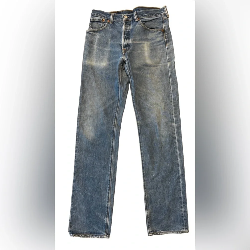 Levi’s men’s 501 md wsh straight leg mid rise button fly jns 32 grunge